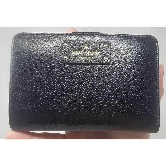 Kate Spade Grove Street Tellie Bifold Black Lesther Wallet 5x3.5" - Picture 2 of 16